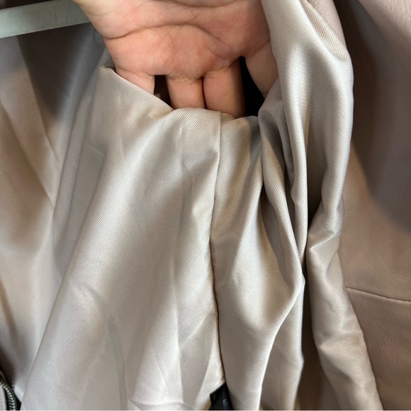 NEW ALLSAINTS Dalby Leather Biker Jacket in Nude Pink, Size 2 US - Picture 8 of 12